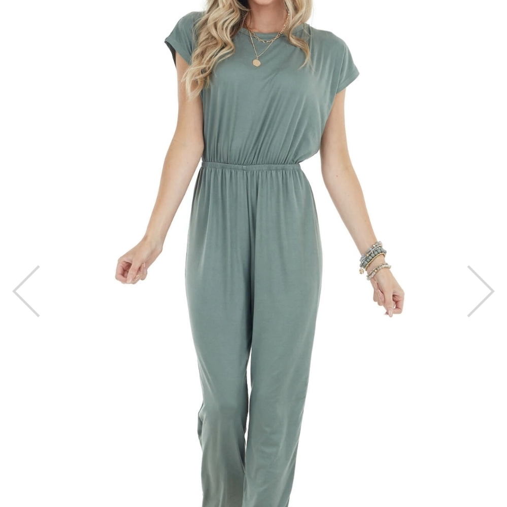 Dusty Sage Knit Jumpsuit